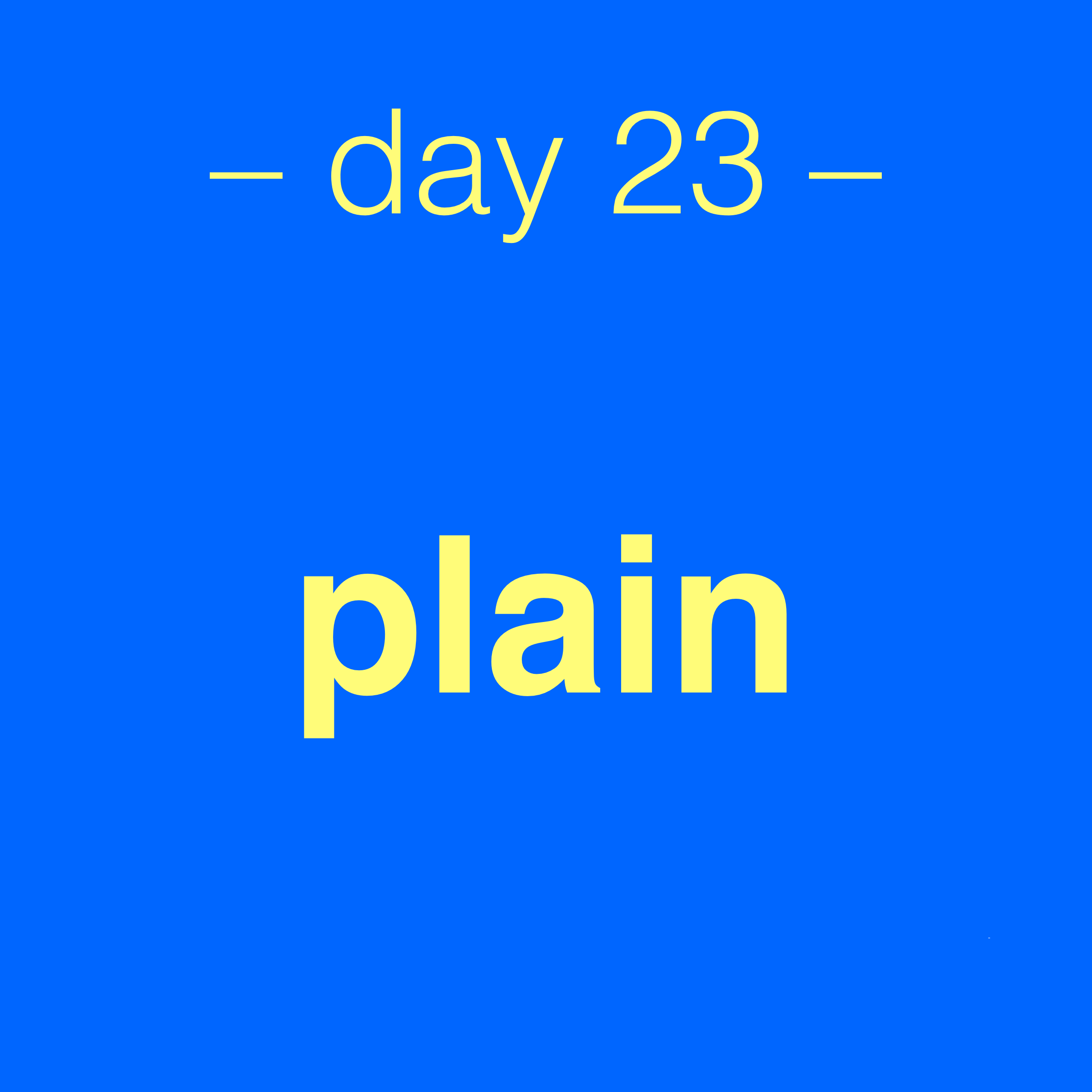Challenge graphic: day 23 plain